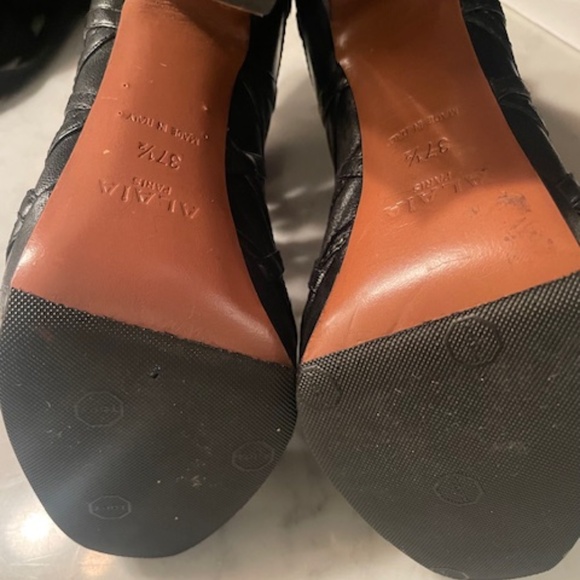 Alaia Black Leather Cage Strappy Open Toed Heels - Picture 6 of 10